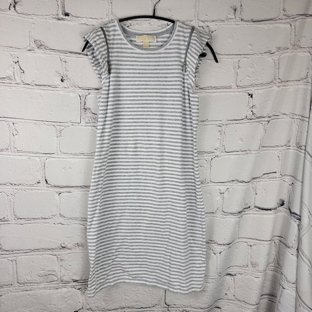 Michael Kors Womens XS Grey Striped Knit Sleeveless Dress Casual wedding‎ Guest